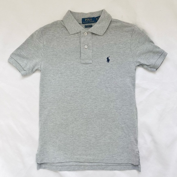 Polo by Ralph Lauren KIDS Gray Classic Polo Shirt 100% Cotton 8 - Picture 3 of 4